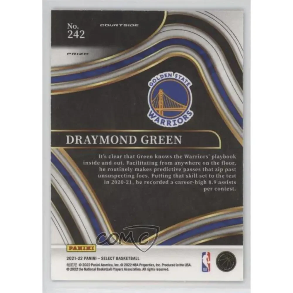 2021-22 Panini Select Draymond Green Blue Prizm 242 Golden State Warriors